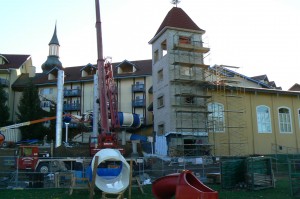 Construction continues at the Bavarian  Inn Lodge